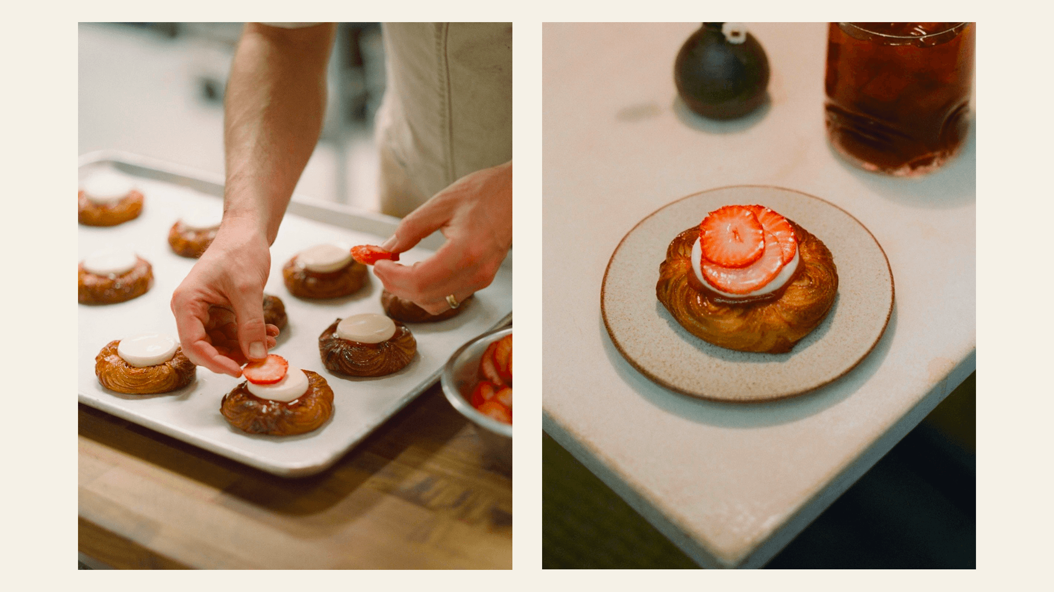 La Cabra x DAMDAM’s seasonal Strawberry Shisho Danish.