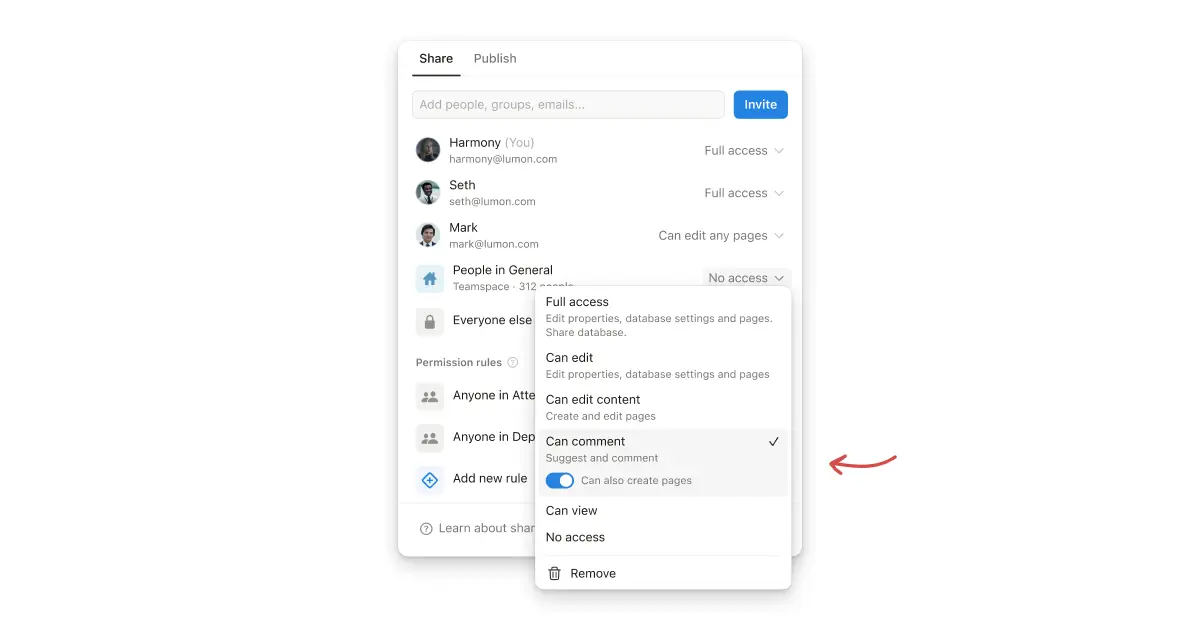 New “can create pages” database permission