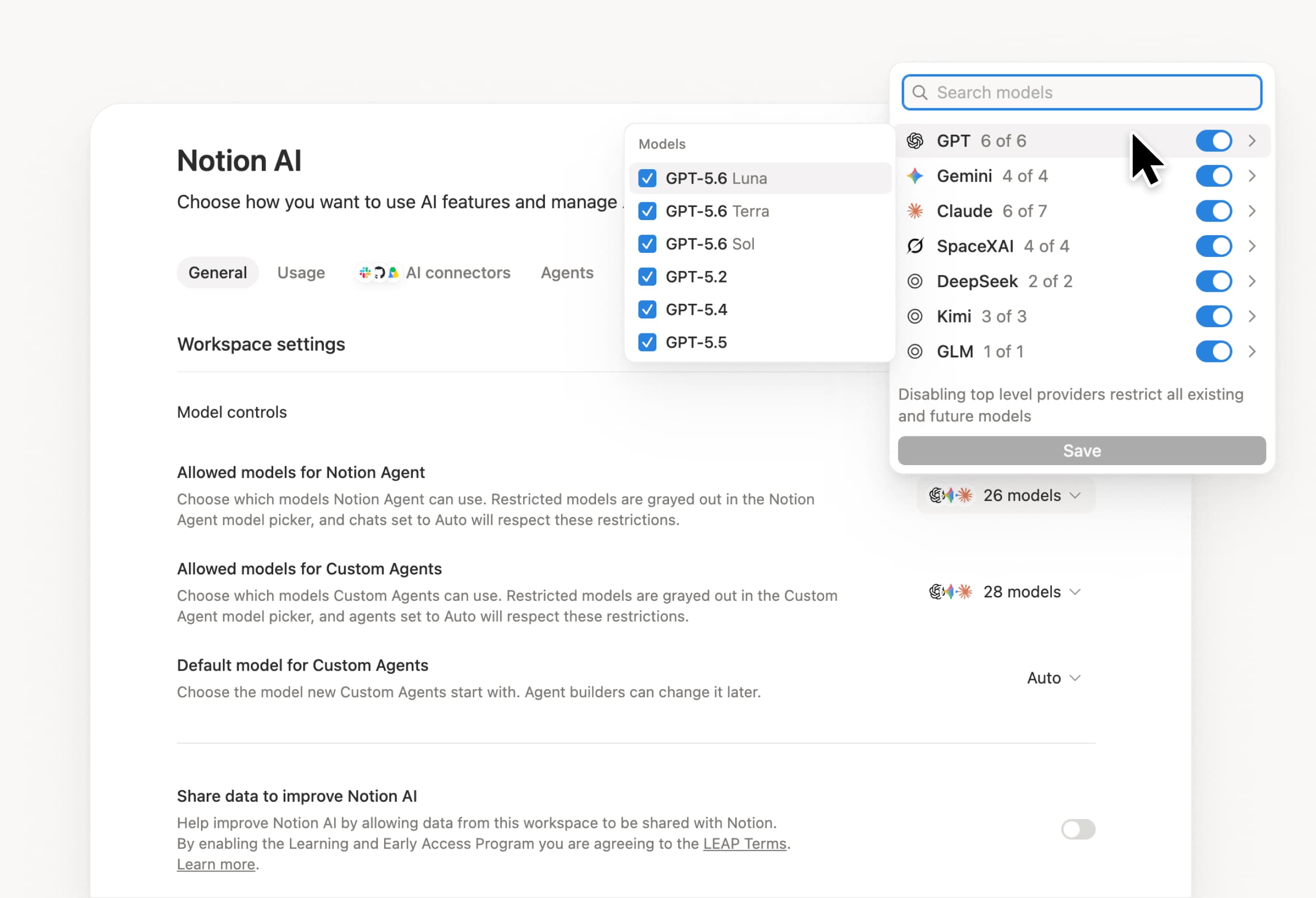 Control which AI models your agents can use