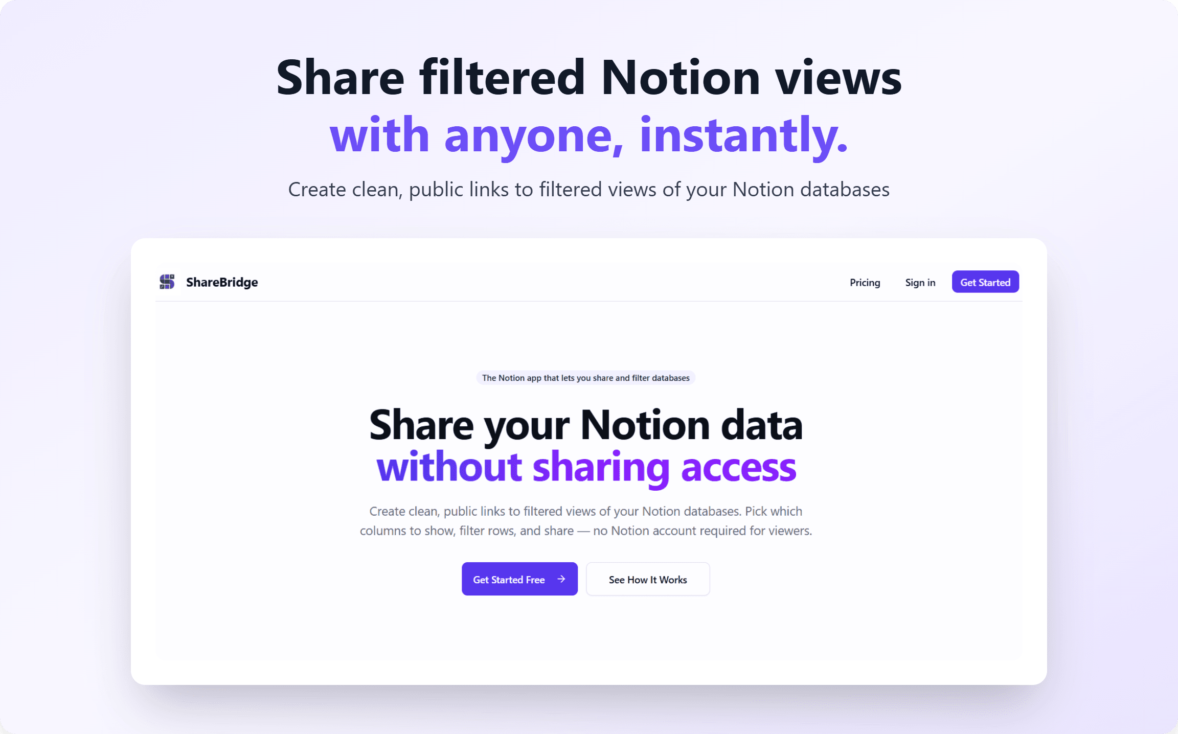Share your Notion data without sharing access