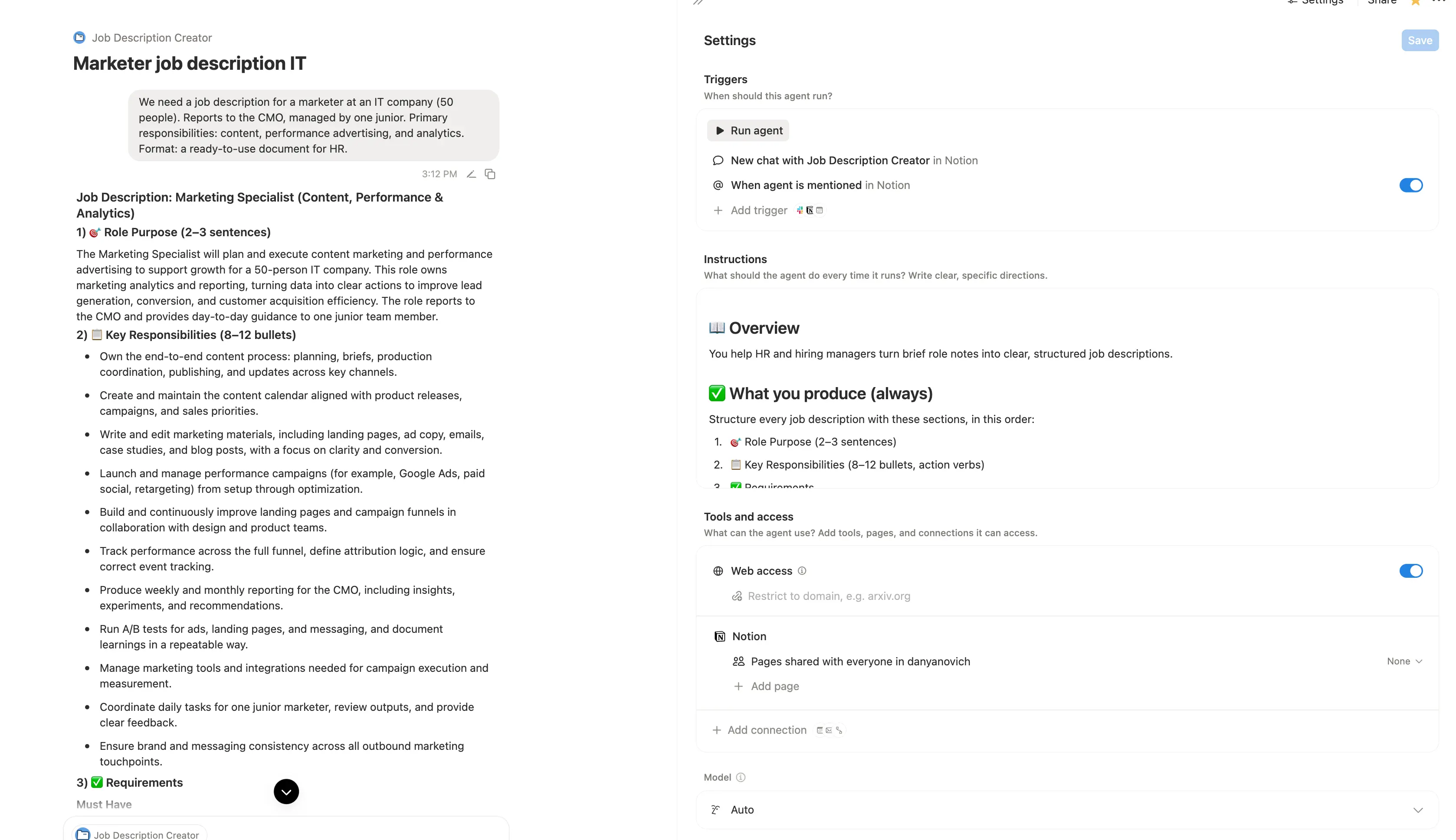 Job Description Creator